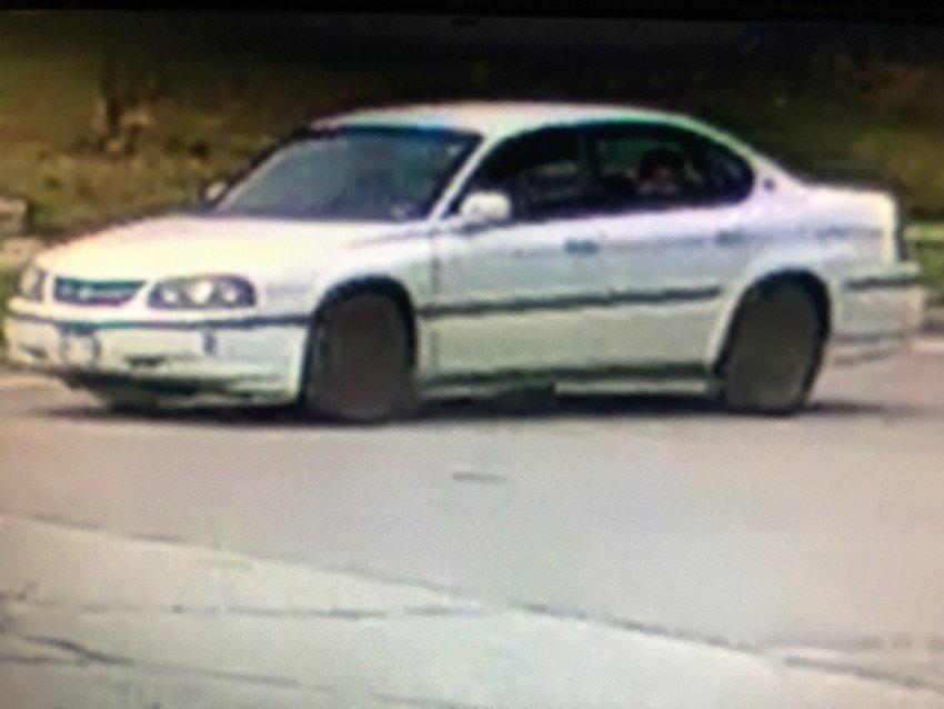 A white vehicle that police believe may be connected to the shooting. The public is asked to call 303-761-7410 if you have any information about the vehicle or the suspects. Photo provided by the Englewood Police Department.
